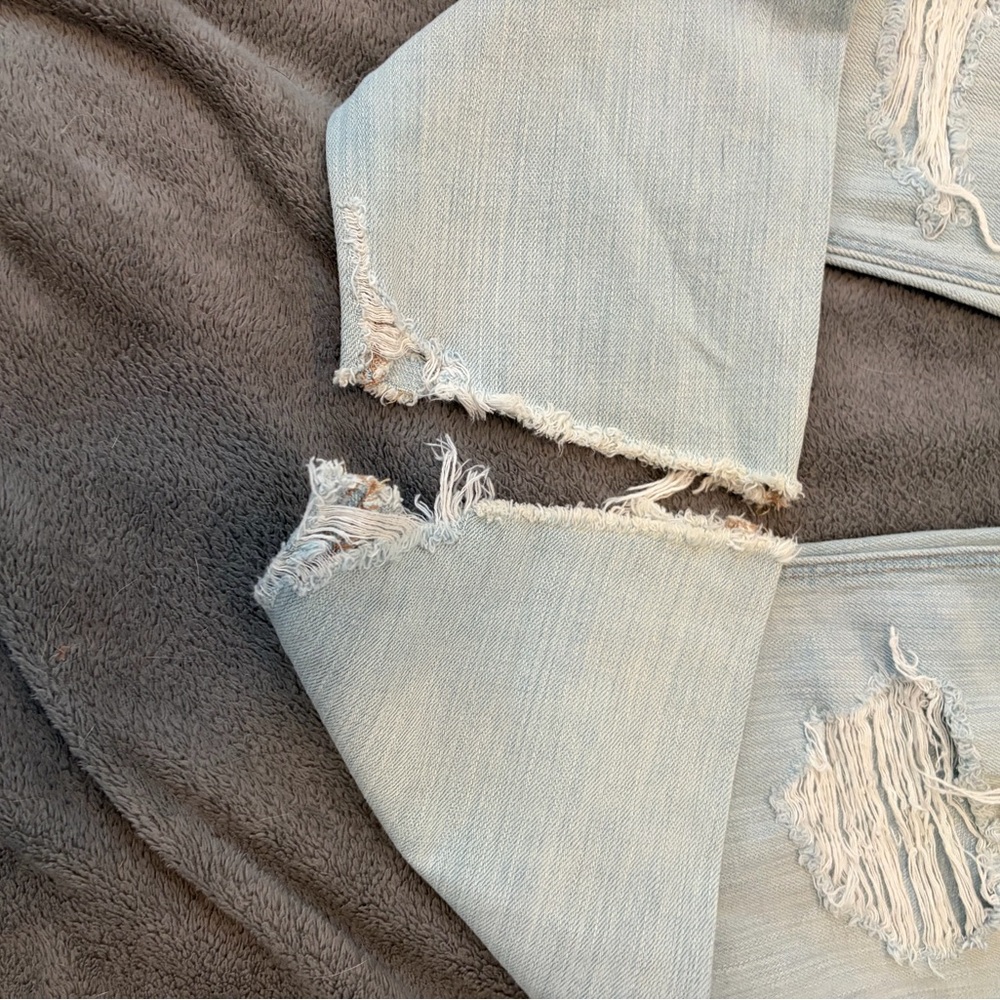 Distressed Light Blue Jeans - Picture 6 of 11